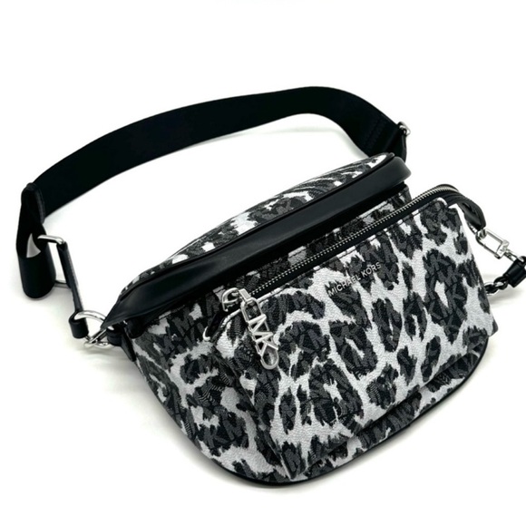 Michael Kors Medium Slater Sling Pack Chain Messenger Crossbody Bag Black Multi - Picture 4 of 11